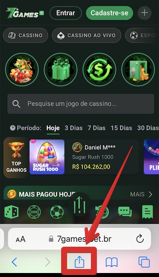 Clique no botão Compartilhar