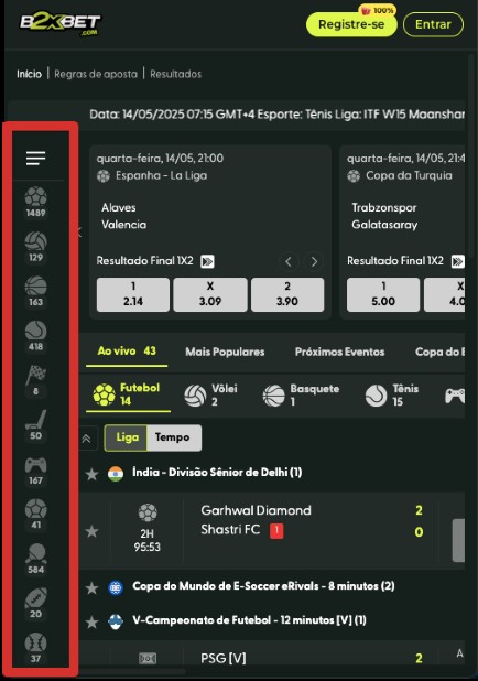 Como apostar no aplicativo móvel B2xbet passo 3