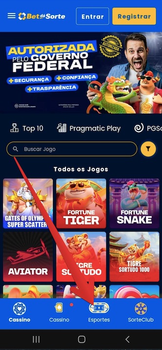 Como apostar no aplicativo móvel Bet da Sorte passo 5