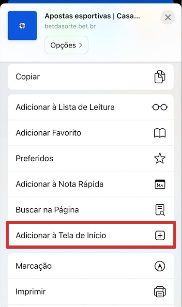 Como baixar aplicativo Bet da Sorte para iOS passo 4