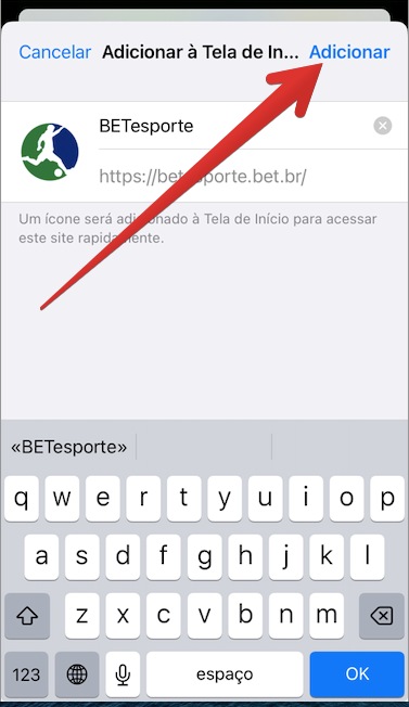 Como baixar o Betesporte app para iOS passo 5