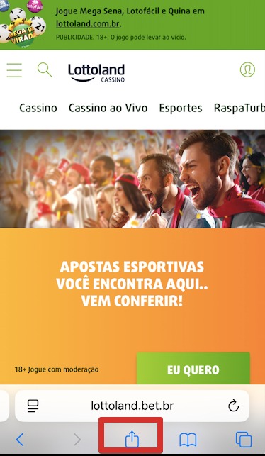 Como baixar o Lottoland app para iOS passo 2