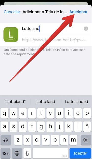 Como baixar o Lottoland app para iOS passo 5