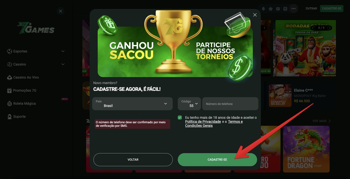 Crie uma senha e clique em Próximo