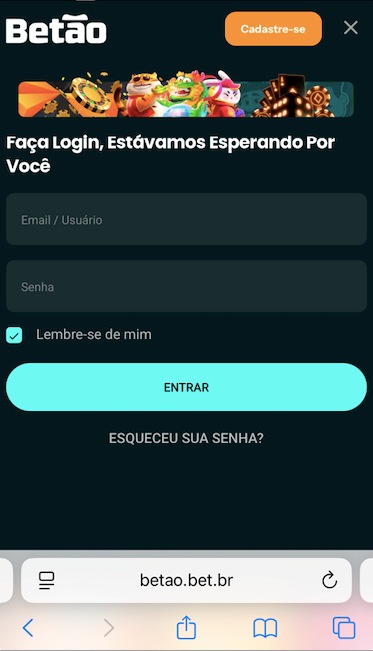 Depois, é só tocar em “Entrar”