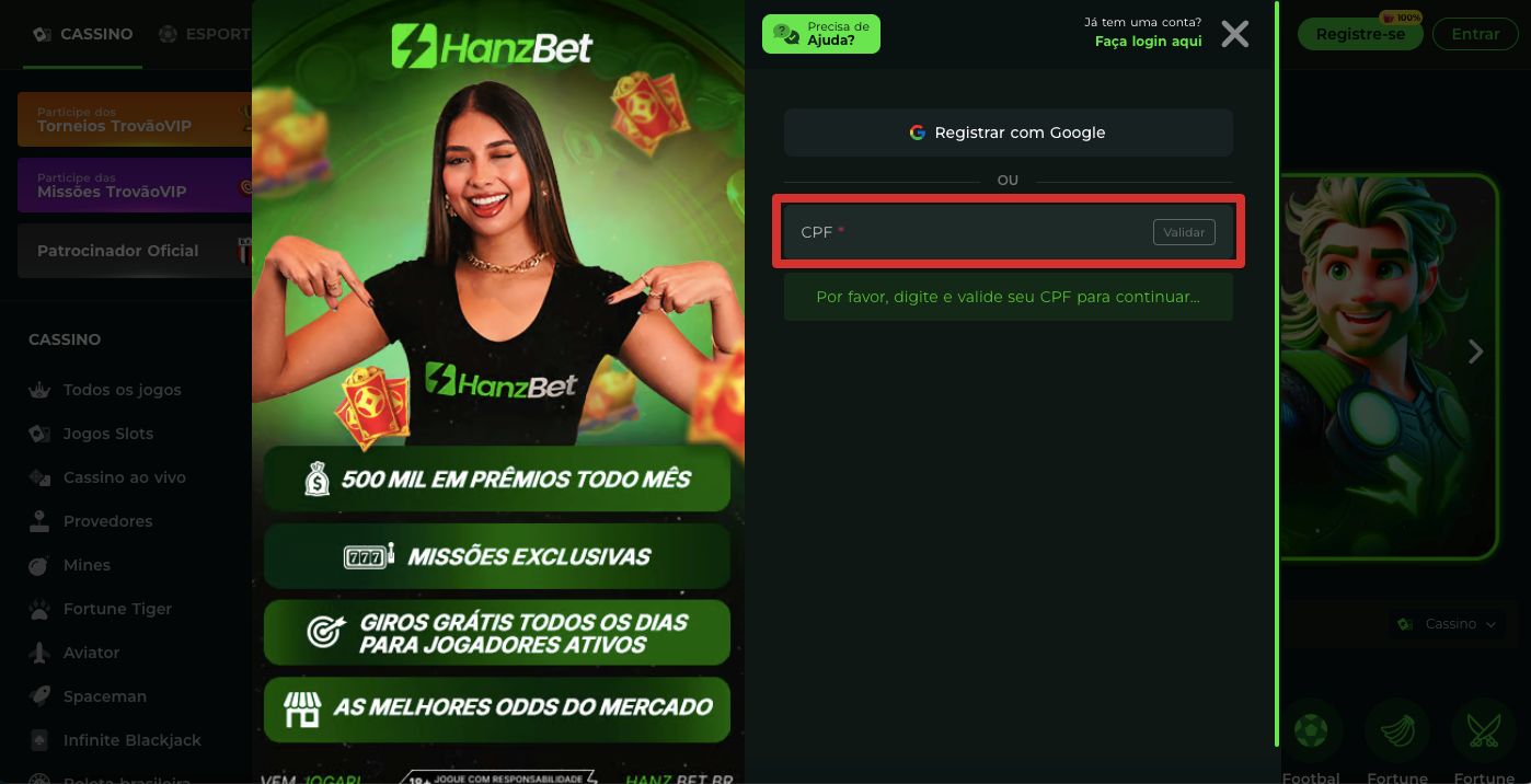 Digite seu CPF