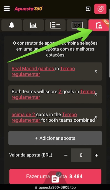 Ferramenta Criar Aposta