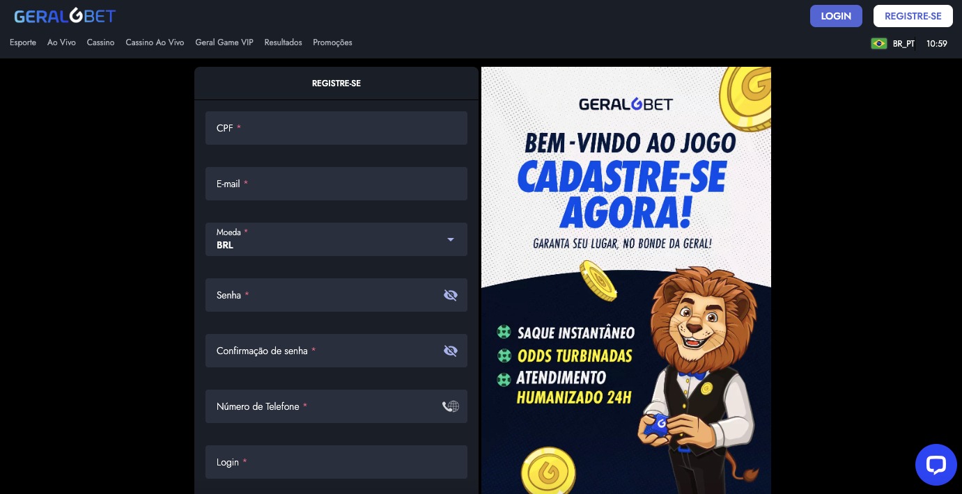 Formulário de inscrição