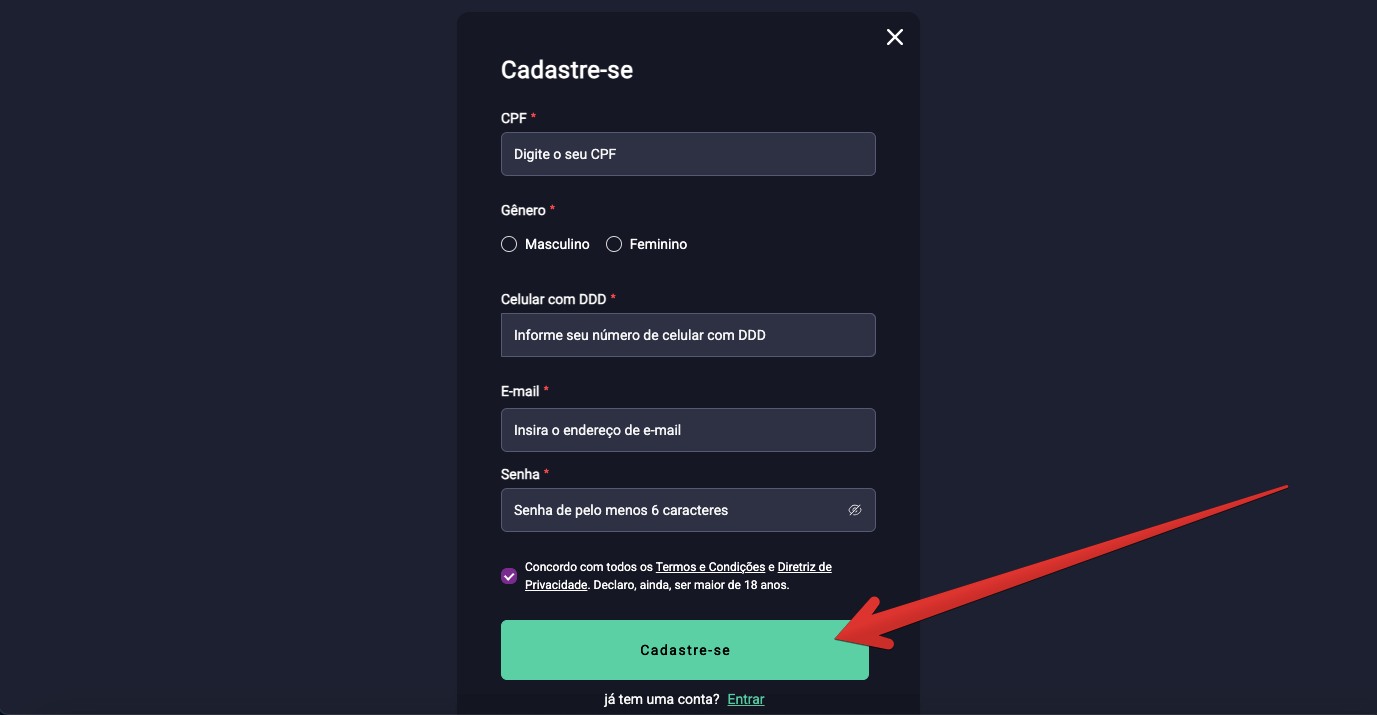 Formulário de inscrição