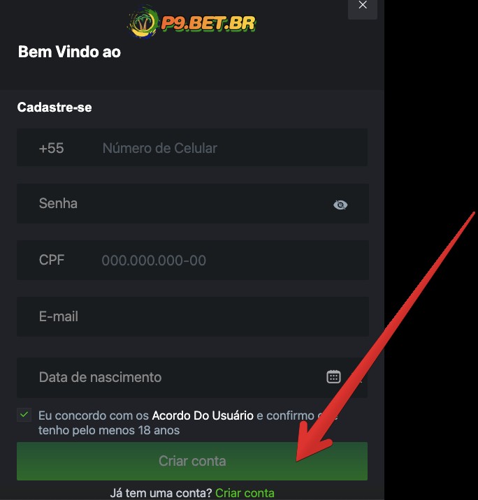 Formulário de inscrição