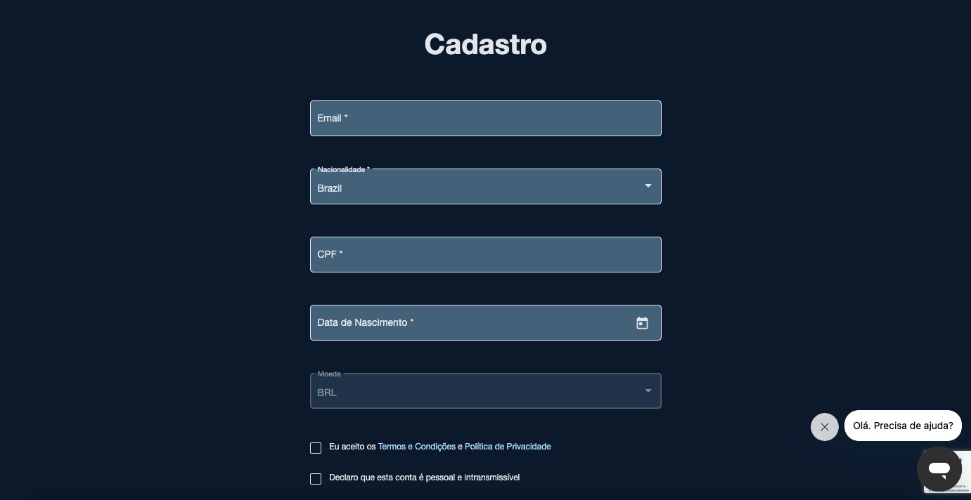 Formulário de inscrição