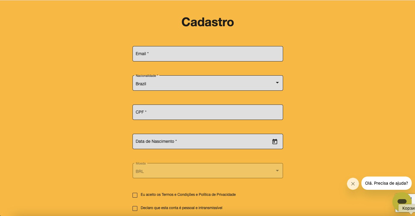 Formulário de inscrição
