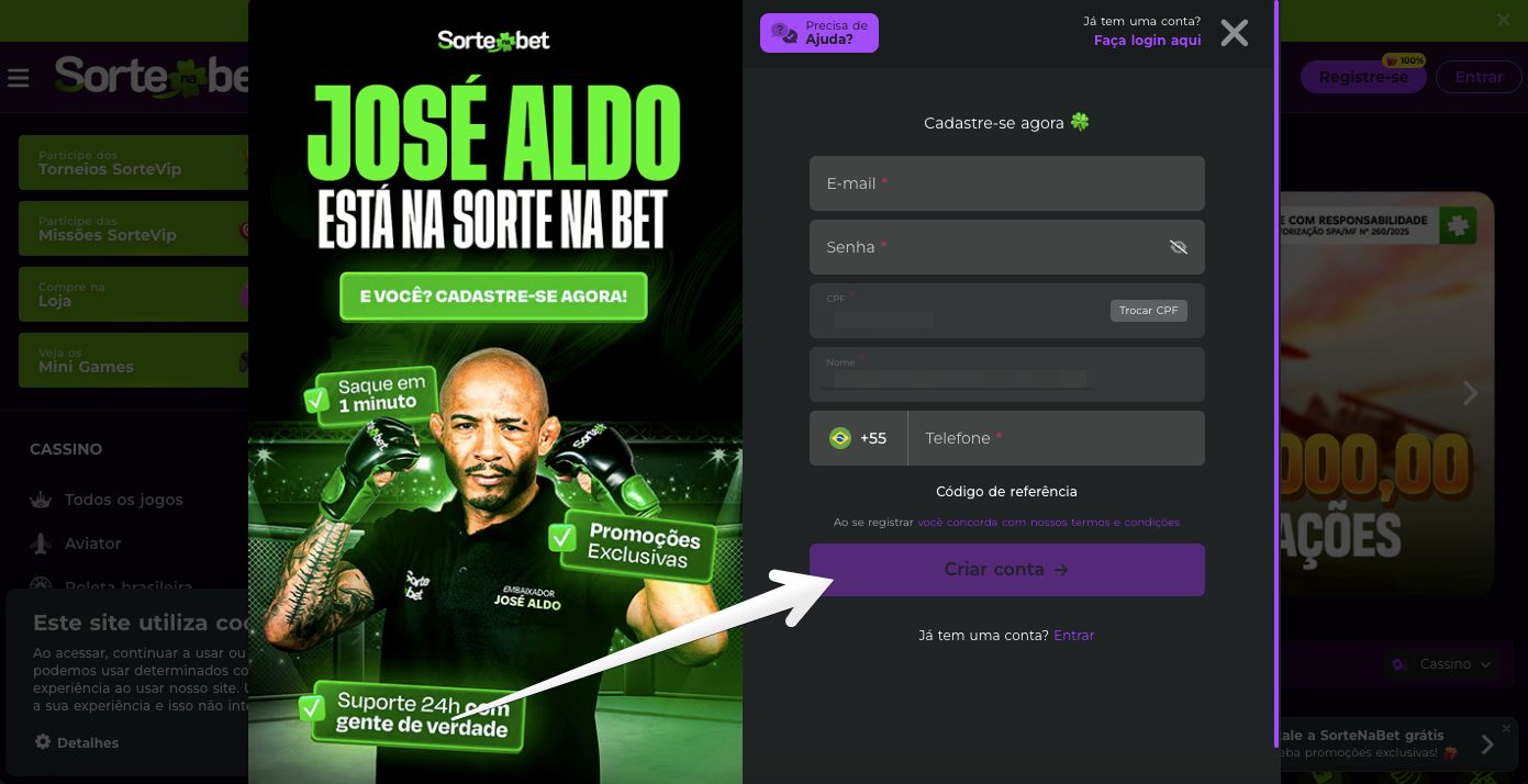 Formulário de inscrição