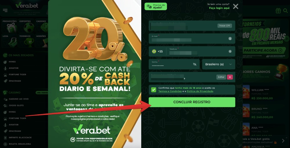 Formulário de inscrição