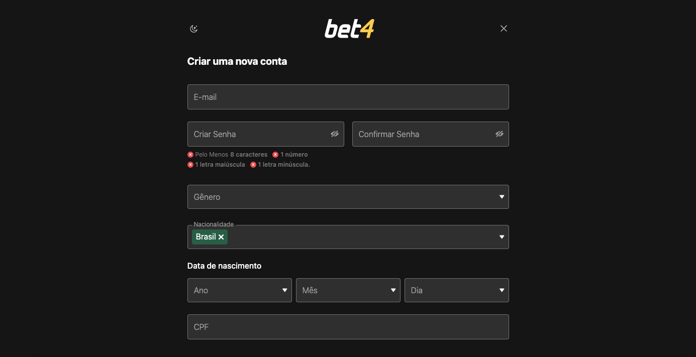 Formulário de inscrição