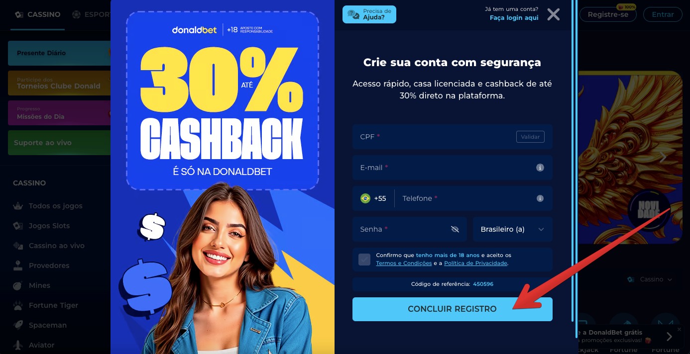 Formulário de inscrição