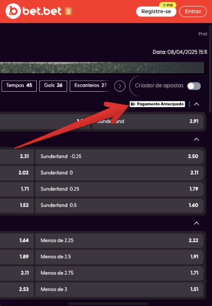 Oferta de pagamento antecipado