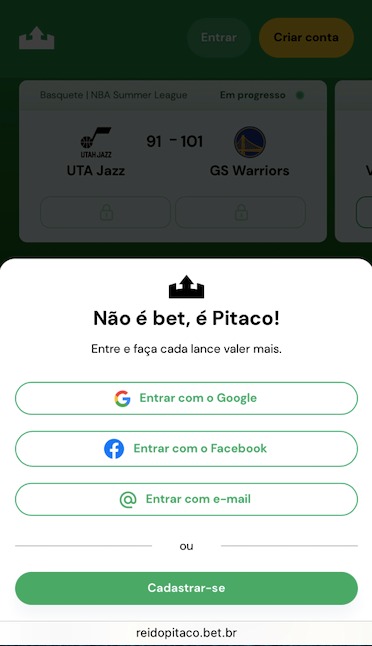 Opções de login