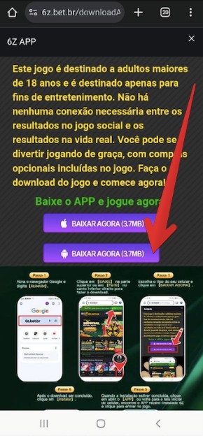 Opte por “Baixar agora”
