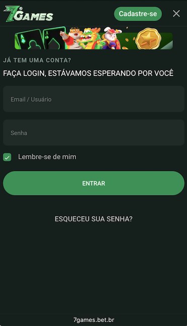 Preencha seu e-mail e senha