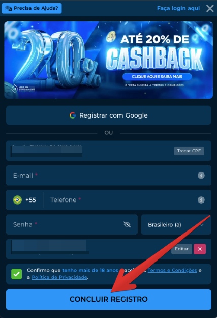 Se preferir, você pode alterar o CPF
