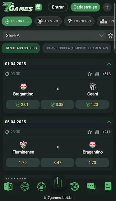 Selecione o evento desejado
