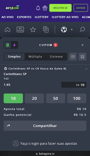Sua previsão será automaticamente adicionada ao cupom de aposta