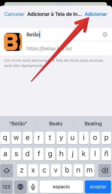 Toque em Adicionar
