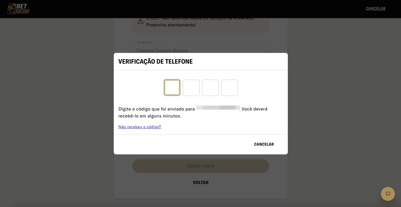Verificação do número de telefone