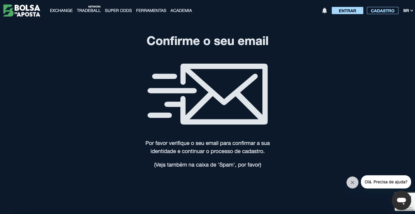 Verifique o e-mail