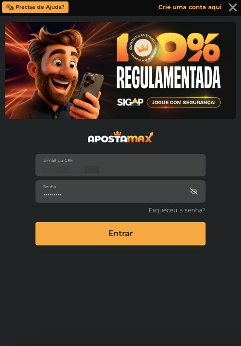 Acesso à conta Apostamax