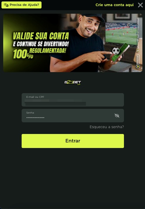Acesso à conta B2XBet