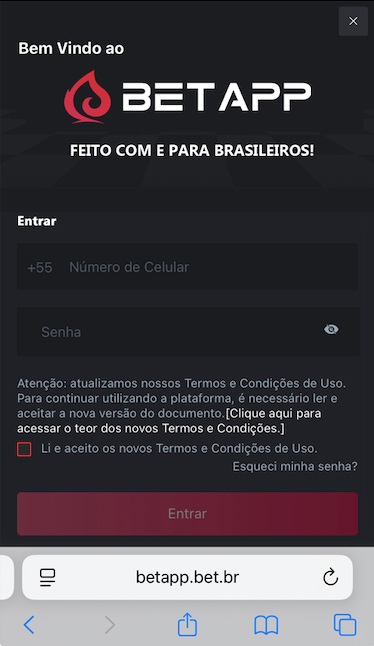 Acesso à conta Bet.app