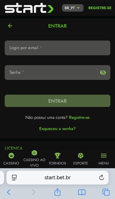 Acesso à conta Startbet
