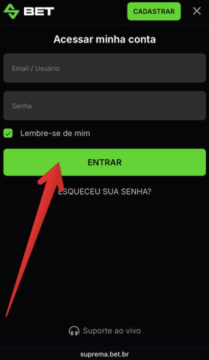 Acesso à conta Suprema Bet