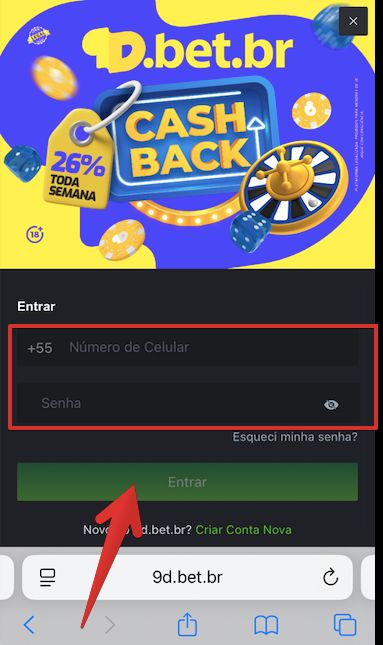 Acesso à conta da 9d bet