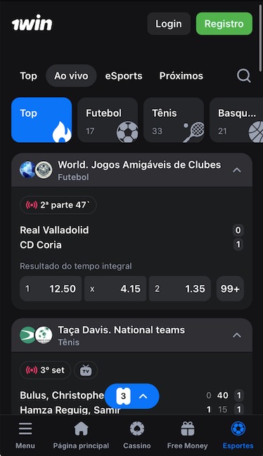 Apostas ao vivo