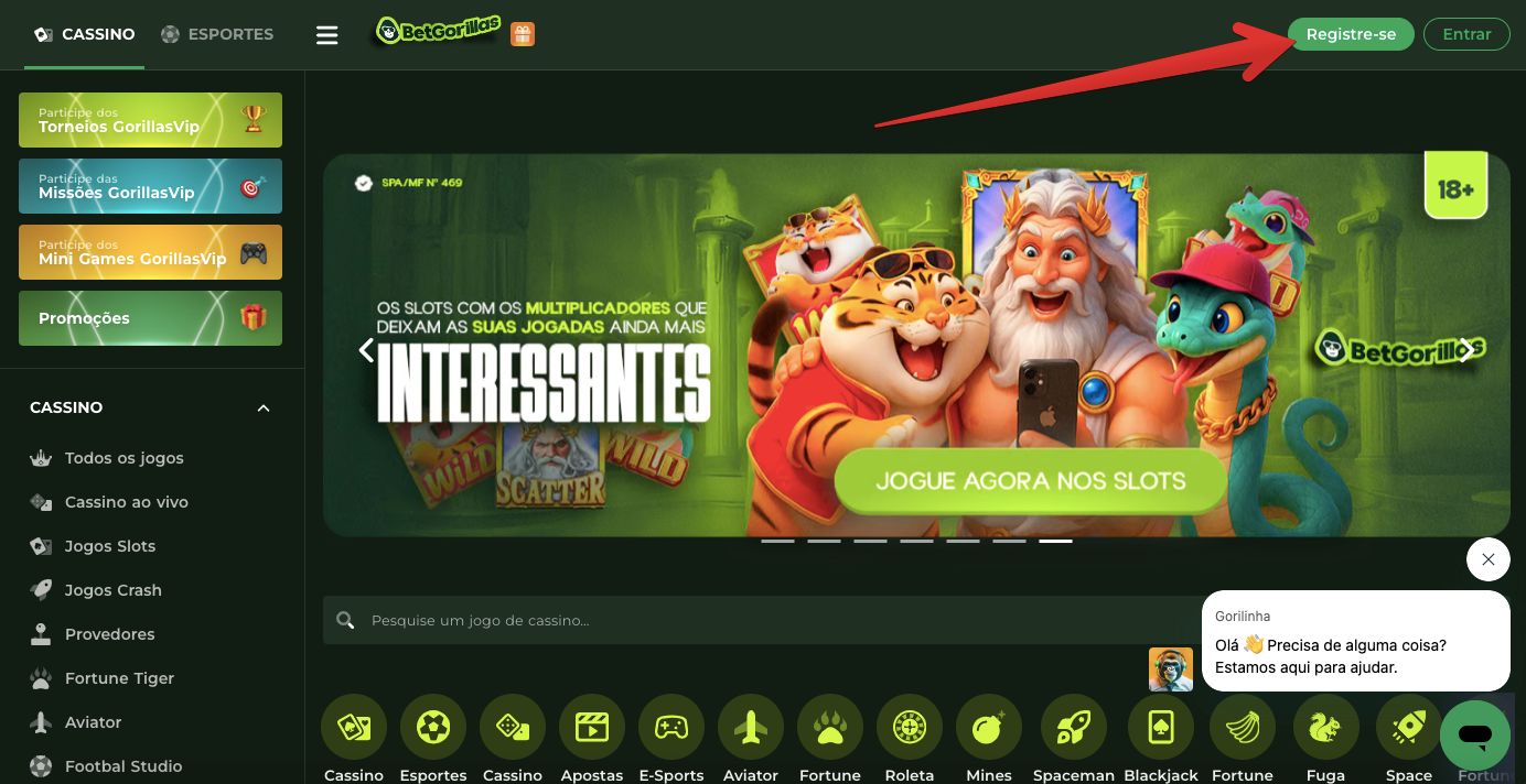 Botão de cadastro
