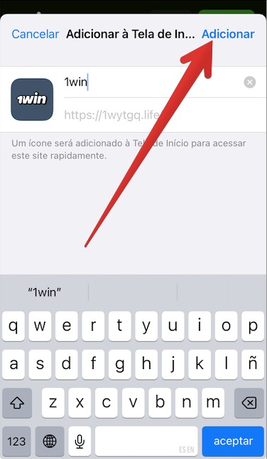 Confirme a ação clicando em “Adicionar”