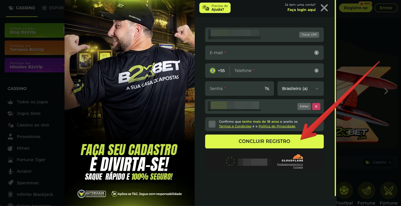 Formulário de inscrição