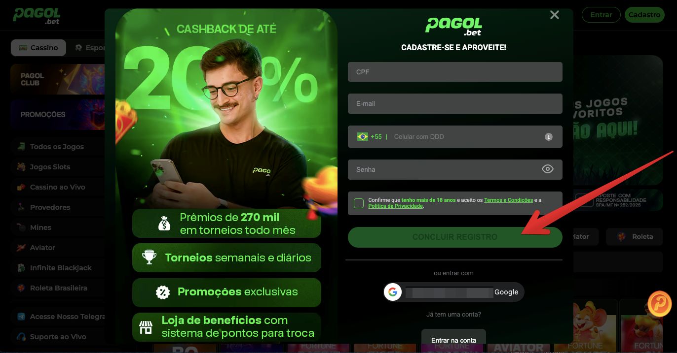Formulário de inscrição