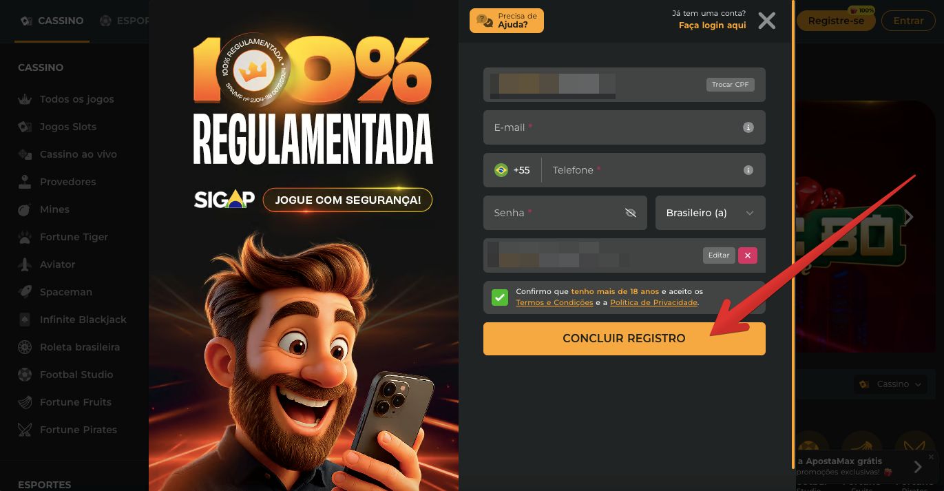 Formulário de inscrição