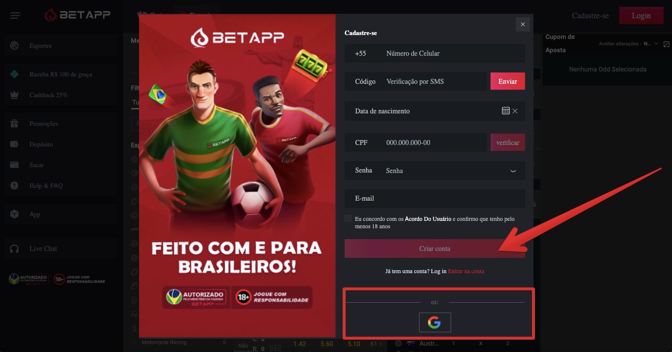 Formulário de inscrição