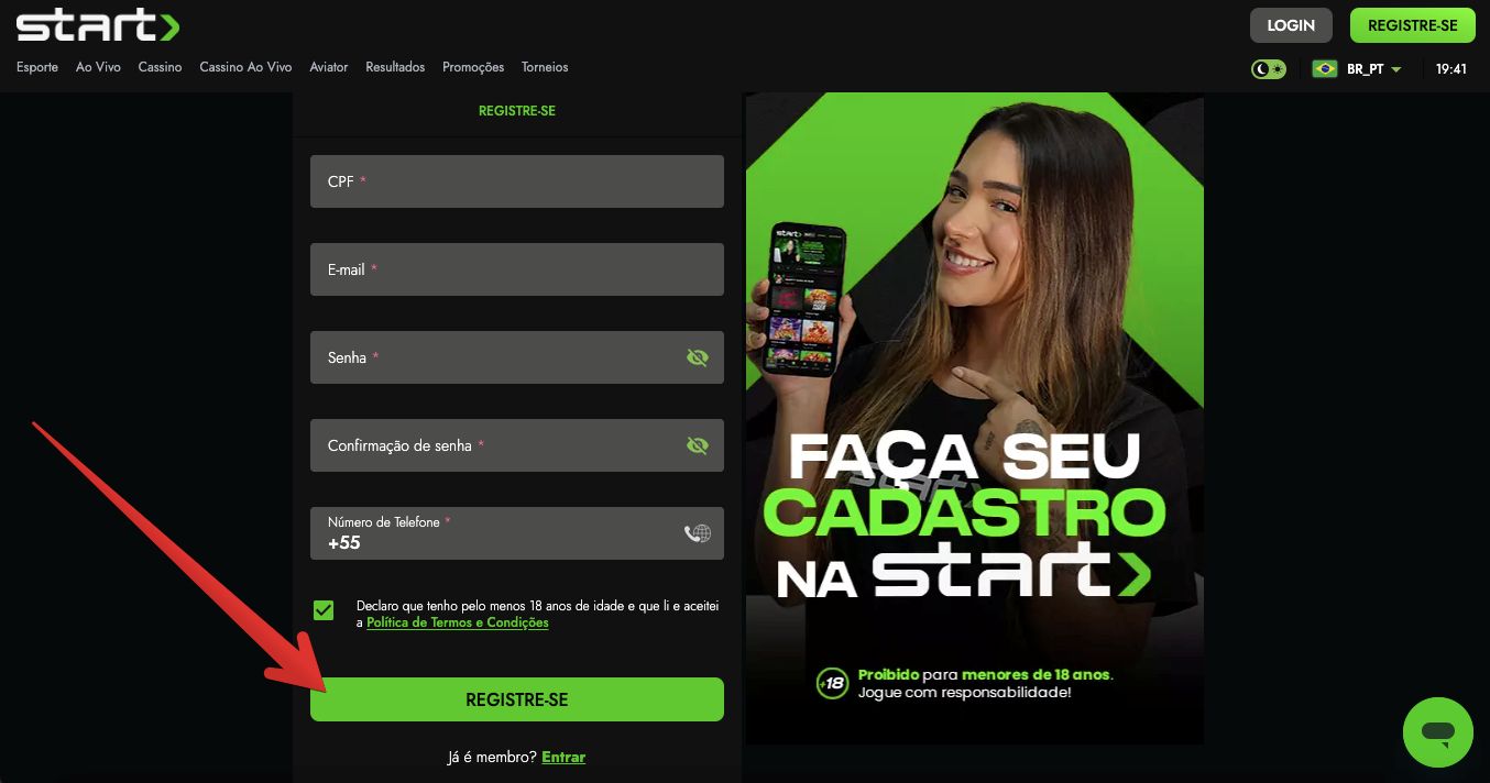 Formulário de inscrição