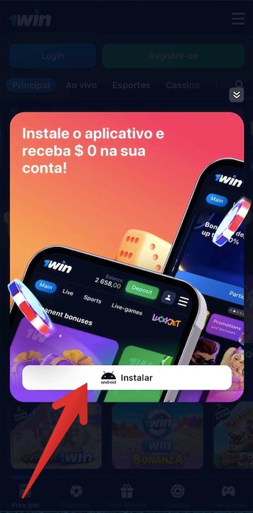 Pressione o botão “Instalar”. O arquivo será baixado automaticamente