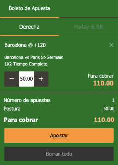 Boleto de apuesta en Ganabet Captura de pantalla como ejemplo