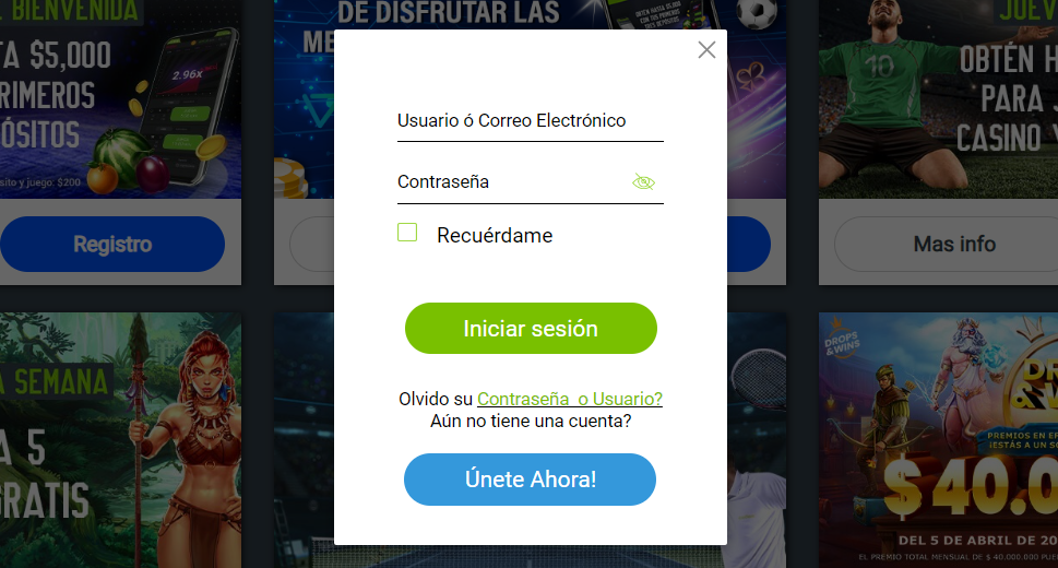 pantallazo con inicio de sesión en Codere
