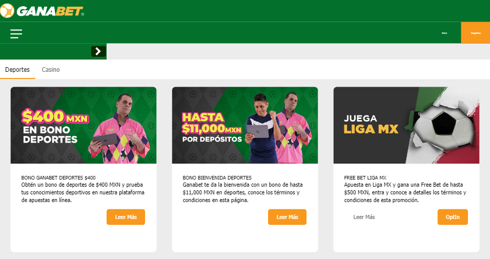 Imagen de la sección de Deportes Captura de pantalla de bonos y promociones